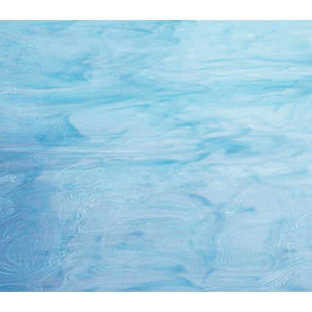 OCEANSIDE STAINED/FUSING GLASS SHEETS - WHITE/SKY BLUE FUSIBLE (Small 8" x 12")