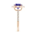 thumbnail image 3 of ANGARA Natural Vintage Style Claw-Set Round 1.8 ct Tanzanite Halo Ring in 14K Rose Gold for Women (Size-8mm) | December Birthstone, Anniversary, Jewelry Gift for Women | Natural Tanzanite Ring, 3 of 8