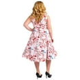 thumbnail image 4 of Miss Lavish London Women's Plus Size Dresses Retro Floral Rockabilly 40s and 50s Vintage Fashion [BIRD-PINK-20], 4 of 5