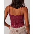 thumbnail image 3 of Yunliwuli Women Lace Camisole, Sleeveless Tops V-neck Backless Slim Fit Summer Sheer Tops for Daily Party, 3 of 4