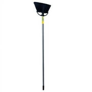 Reynera Household 9.5" wide, Angle-cut Poly-bristle Upright Sweep Broom, Metal Handle, Black Plastic Whisk Broom Head, 1ct