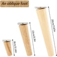 thumbnail image 5 of Juego de 4 patas para muebles de madera maciza, patas de repuesto para sofá con tapete antideslizante, placa de montaje y tornillos para cama, armario, cajón (15 cm, pata en ángulo), 5 of 5