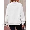 thumbnail image 4 of Womens Oversized Sweatshirts Highneck Pullover Long Sleeve Hoodies Tops Fall Fashion Outfits Clothes White L, 4 of 8