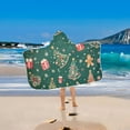 thumbnail image 2 of Yayeee Kids Hooded Towels Toddler Soft Absorbent Beach Bathing Wrap 50" x 23.5", Green Christmas Gingerbread, 2 of 5