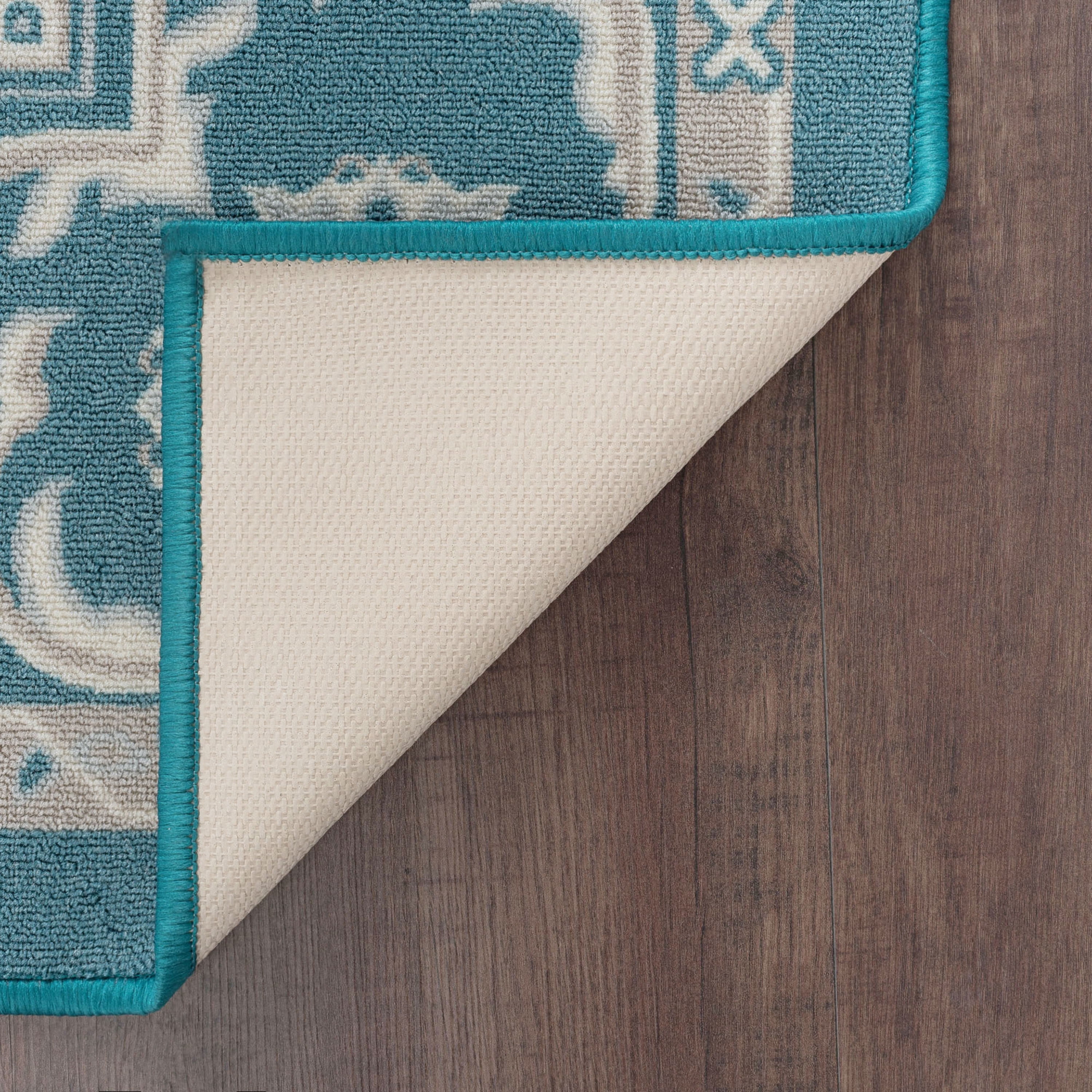 Traditional 9x12 Area Rug (8'9'' x 12'3'') Oriental Teal, Gray Living Room Easy to Clean