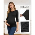 thumbnail image 4 of Women's 3/4 Sleeve Maternity Tops Shirts Ruched Maternity Clothes, 4 of 7