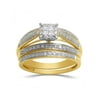 Forever Bride Band Diamond Wedding Ring Set 1/4 Ct, Yellow Gold