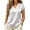 *White, variant on ClodeEU Women's Elegant V Neck Short Sleeve Satin Blouse ,Casual Loose Fit Silk Office Top Pink,Women's Plus L