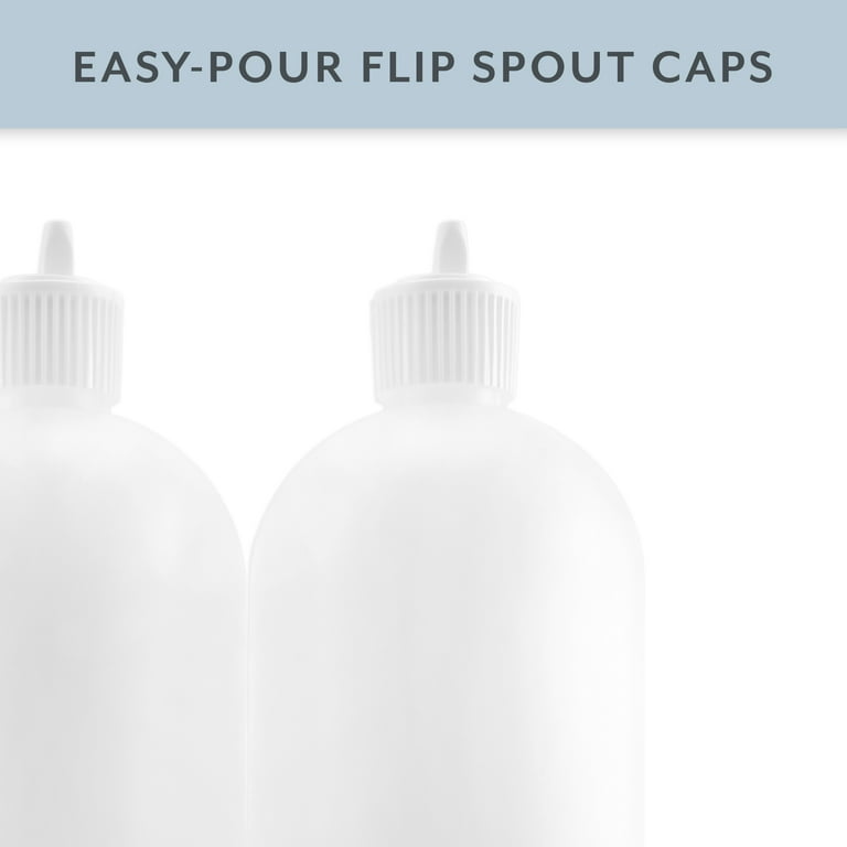 4-oz Plastic Squeeze Bottles (Natural) with White Disc Cap Travel Beauty  Storage