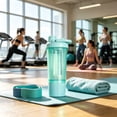 thumbnail image 6 of Handheld Fitness Sports Water Cup - Protein Powder Shaking Cup Mixing Bottle, Portable Leakproof Blender Bottle with Mixer, Mint Green, Ccwuwei, 6 of 7