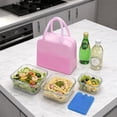 thumbnail image 5 of Lightweight Insulated Lunch Bag with Handle, Cloth Cooler Tote with Aluminum Foil Lining for Office Meals, Travel, Car and Picnic, Pink, 5 of 6