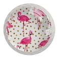 thumbnail image 1 of 4 Pcs Flamingo Knobs for Kitchen Cabinet Cupboard Dresser Bookcase Drawer Pulls Handles Round Home Decor, 1 of 5