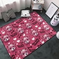 thumbnail image 3 of Area Rugs For Living Room Decor - Cartoon Cute Dog Rose Red Anti Slip Throw Washable Rugs 3x5 For Bedroom, Soft Indoor Carpet For Bedroom Living Room 60x39In, 3 of 5