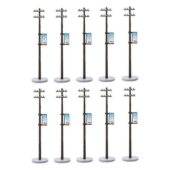 10 Pcs Mini Poteau de Ligne Électrique pour Trains Ferroviaires Micro Paysage 1/100 Banmo