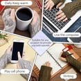 thumbnail image 4 of Vorkoi Knitted Fingerless Gloves for Women Winter Thumbhole Wrist Warmer Men Crochet Arm Warmers Hand Mittens, 4 of 5