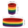 thumbnail image 2 of Uxcell 2 Sport Wristbands & 1 Headband Set Cotton Absorbent Athletic Sweatband Rainbow, 2 of 6
