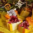 thumbnail image 3 of QJUHUNG 12pcs Deluxe Christmas Gift Bows - Printmaking Other - Easy-to-Assemble  Ribbon Wrapping Accessory for Present  Florist  Bouquet  Basket Decor  Xmas Wrap Pull Bows with Vibrant Co, 3 of 7