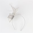 thumbnail image 5 of Tittly Head Scarf Fascinators Hats Women's Elegant Hat Strap Flower Feather Party Hat Hair Clip Headband Accessory Head Scarf Hair Accessories Grey One Size, 5 of 9