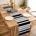 thumbnail image 3 of Black Grey Stripe Table Runner - 48 Inch Long, Kitchen Dining Table Runner Dresser Scarves, Farmhouse Minimalist Striped Farmhouse Decor for Coffee Tables Wedding Party Banquet, 3 of 8