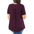thumbnail image 6 of FOLUNSI Womens Plus Size Tops Short Sleeve Shirts Blouses Lace Pleated Tunic Tops M-4XL, 6 of 6