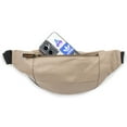 thumbnail image 2 of Beige Leather Fanny Pack - Mens Waist Belt Bag - Womens Purse Hip Pouch Traveler, 2 of 5
