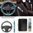 thumbnail image 5 of Yuyamidu Sea Turtle Car Seat Covers Full Set with Carpet Mats Blue Steering Wheel Cover Safe Belt Pads Handbrake Cover Set Coasters Fit for SUV Van, 15 Pack, 5 of 6
