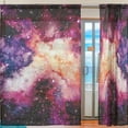 thumbnail image 2 of Floral Outer Space Violet and Pink Nebula Semi Sheer Curtains Window Voile Drapes Panels Treatment-55x78in for Living Room Bedroom Kids Room, 2 Pieces, 2 of 4