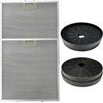 thumbnail image 1 of 2 Pack WA0575 Aluminum Grease Range Hood Filters with 2 Pack CACF003 Charcoal Filters Replacement for Vissani 30-inch Pyramid or WA0575 Wall Mount Range Hood, 1 of 6