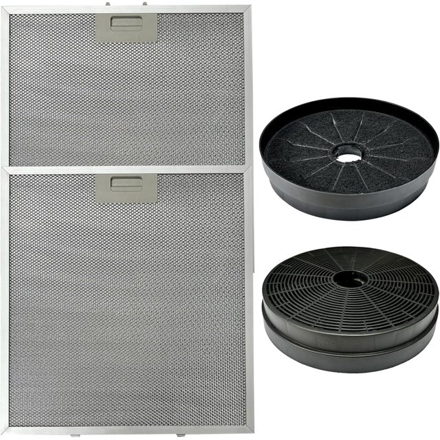 2 Pack WA0575 Aluminum Grease Range Hood Filters with 2 Pack CACF003 Charcoal Filters Replacement for Vissani 30-inch Pyramid or WA0575 Wall Mount Range Hood