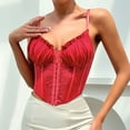 thumbnail image 2 of Tuosodrolic Corset Bustier for Women Renaissance Corsetss Front Closure Bodice Spaghetti Strap Crop Tops Embroidered Corset Tops, 2 of 6