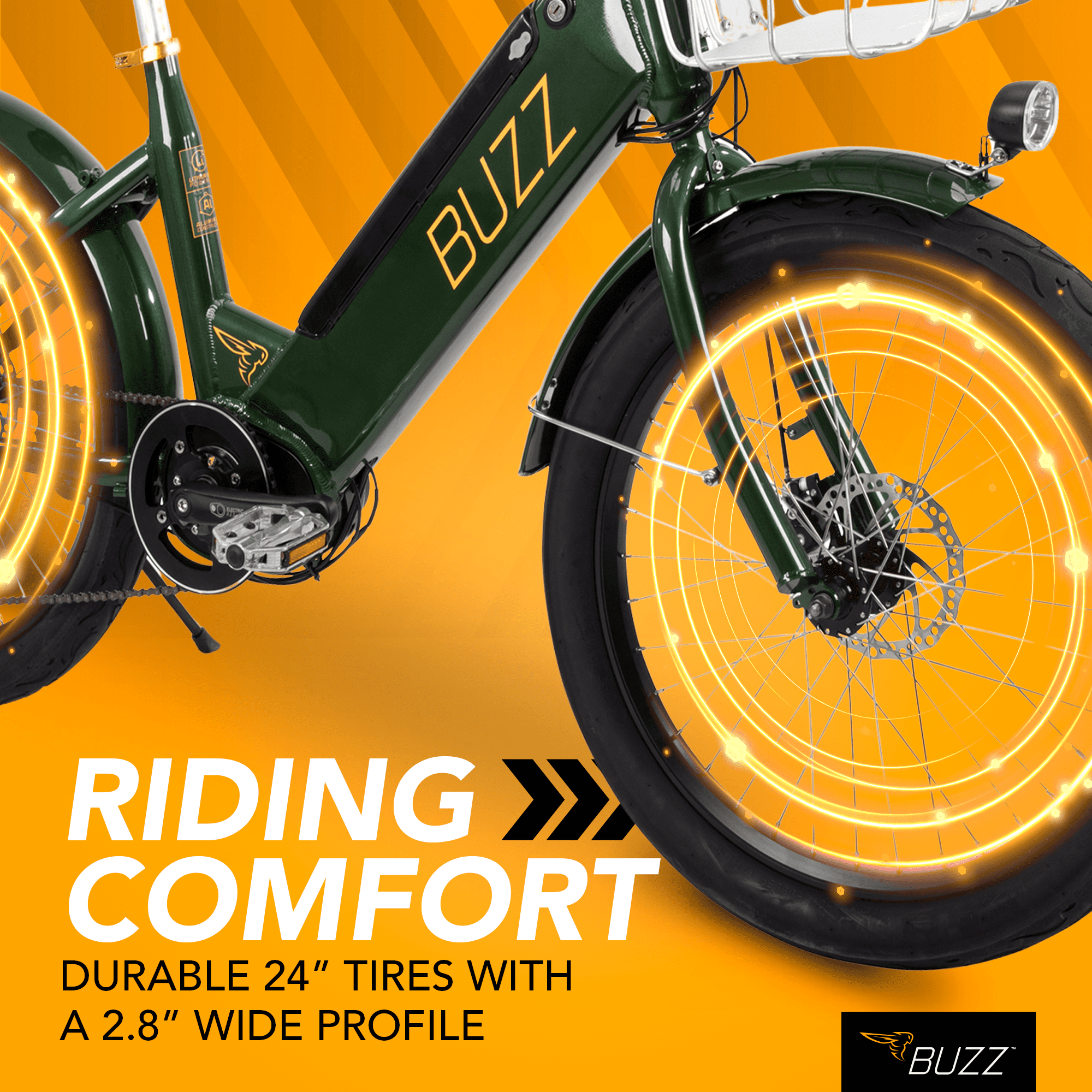 Buzz 24" Cerana 36V Electric Bike, Fits Riders 60"+, Gloss Green, Adult, Unisex