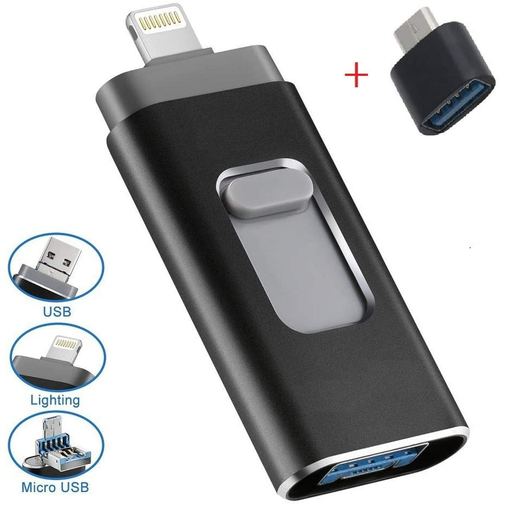 4 In 1 256gb Black 3 0 Usb Flash Drives For Iphone Type Lightning Otg Jump Drive Ipad Memory Stick Ios External Walmart Canada 4 In 1 256gb Black 3 0 Usb Flash Drives For Iphone Type Lightning Otg Jump Drive Ipad Memory Stick Ios External Walmart Canada