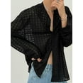 thumbnail image 3 of INCERUN Men's Long Sleeve Loose Plaid See-through Buttons Top Shirts, 3 of 7