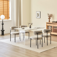 thumbnail image 2 of LivinVeluris Dining Chairs Set of 4, Modern Dining Chairs Mid-Century, Round Kitchen Chairs, Boucle Dining Chair with Black Metal Legs, Kitchen Dining Room (Light Grey/Black Legs, Set of 4), 2 of 7
