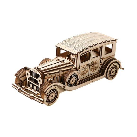 Xuanheng 3D Wooden Puzzle Model Car Kit Retro Car Model Building for Kids Decoration