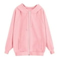 thumbnail image 5 of Lumtrix Womens Full Zip Up Hoodie Long Sleeve Hooded Sweatshirts Pockets Jacket Coat for Women Pink 2XL, 5 of 5