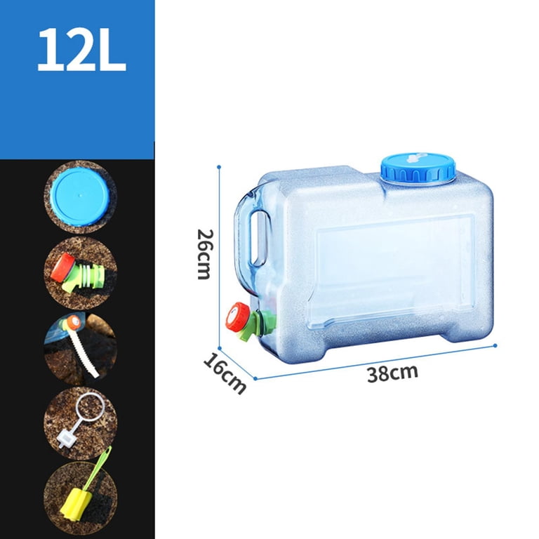 Wakauto 2 Gallon Round Plastic Water Jug With Handle - 7.5L, Portable Large Water Bottle For Camping, Outdoor Sports