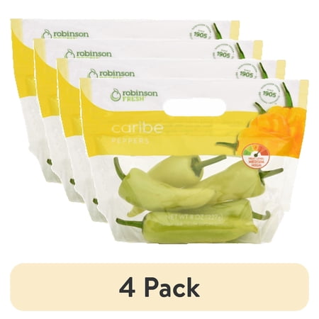 (4 pack) Robinson Fresh Yellow Caribe Pepper, 8 oz