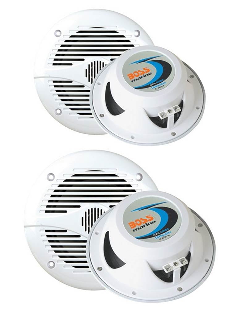 2) BOSS MR50W 5.25" 150W + 2) MR60W 6.5" 200W 2Way Marine/Boat Coaxial