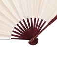 thumbnail image 3 of Abanico Plegable 10 Pulgadas Tela Pintura Artesanal Del para Bodas (Beige), 3 of 9