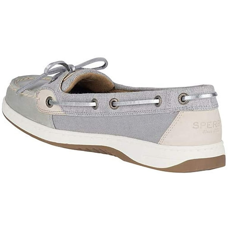 Sperry Womens Angelfish Varsity Boat Shoe Grey Silver 6