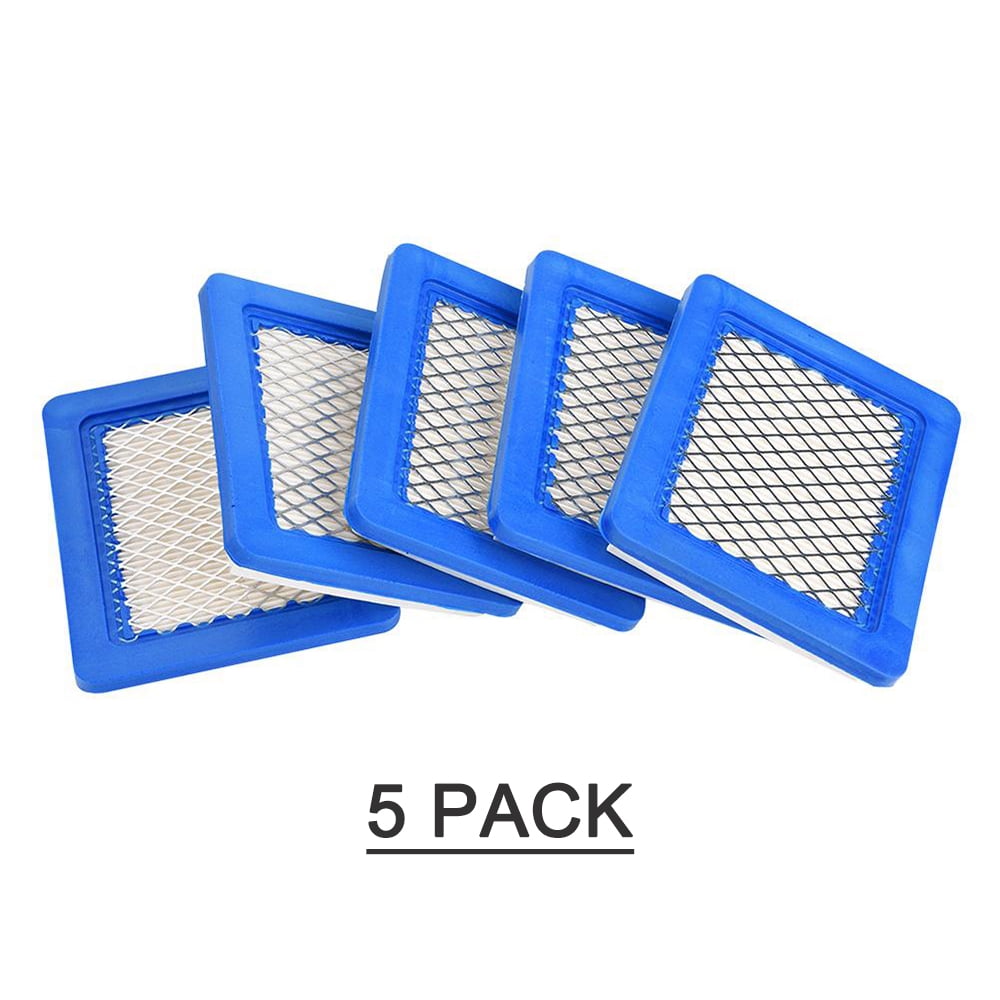 Yeacher 5 Pack 491588S Air Filter Replacement for Briggs Stratton 491588 4915885 Flat OEM Air Cleaner Cartridge Lawn Mower Air Filter