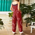 thumbnail image 4 of Fgvctg Womens Valentine's Day Jumpsuit Wide Leg Pant Fashion Overall Love Heart Print Sleeveless Spaghetti Straps Jumpsuit Rompers Bib Overalls Plus Size Sprimg Pants With Pockets Light Purple 3XL, 4 of 5
