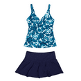 thumbnail image 2 of Christina Ladies' Tankini with Flare Skirt Two Piece Bathing Suit, Blue, XXL, 2 of 4