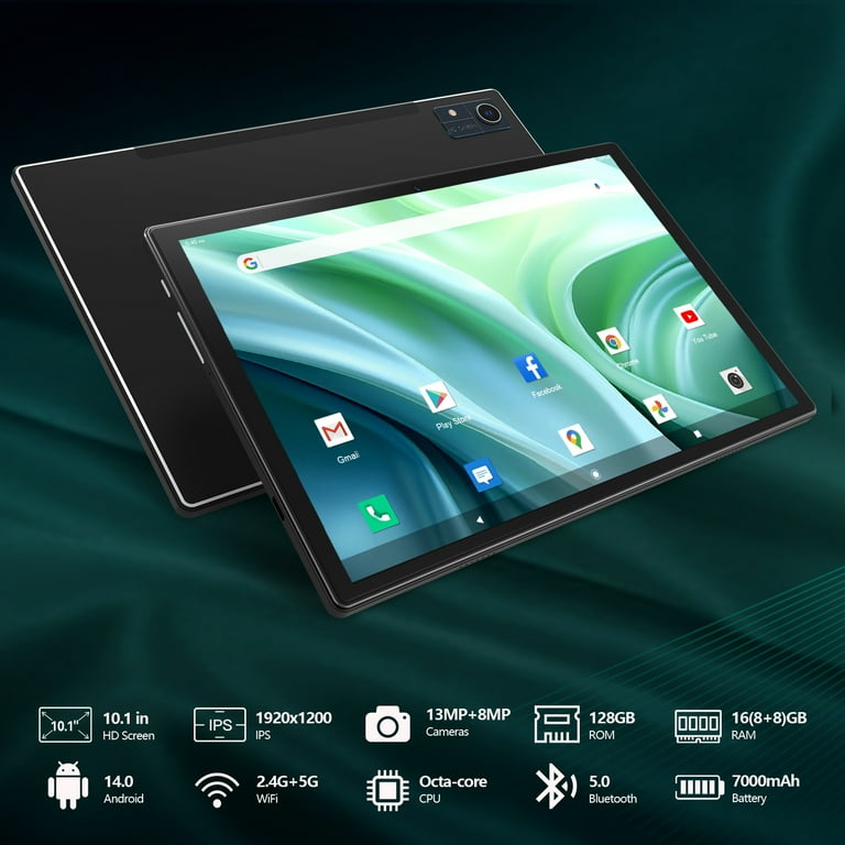 MEIZE Android 14 Tablet, 10.1 inch, 1920x1200 IPS Display