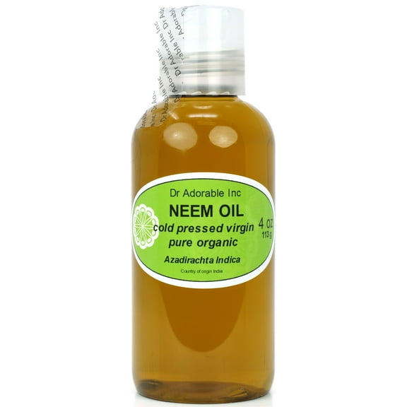 Dr Adorable - 4 oz - Neem Oil - 100% Pure Organic Unrefined Cold Pressed Natural