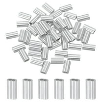 50Pcs 1/32" Aluminum Crimping Loop Sleeve for Wire Rope and Cable, Double Holes