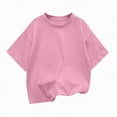 thumbnail image 4 of NIEWTR Girls T-Shirts Short Sleeve Shirt for Big Girls Soft Cotton Tees Kids Tshirts Summer Tops Clothes(Pink,150), 4 of 4