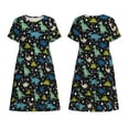 thumbnail image 3 of Bixox Robe d'Été à Manches Courtes pour Femmes Robe Ample Longueur Genou avec Poches-Dinosaure, 3 of 7