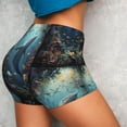 thumbnail image 2 of KLL Underwater Dolphin Pattern Workout Shorts for Women Scrunch Short Gym Yoga Running Sport Active Exercise Fitness Shorts, 2 of 5